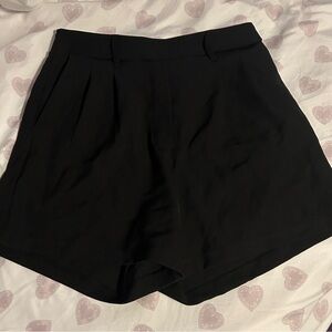 Elegant Black High Waist Women's Shorts